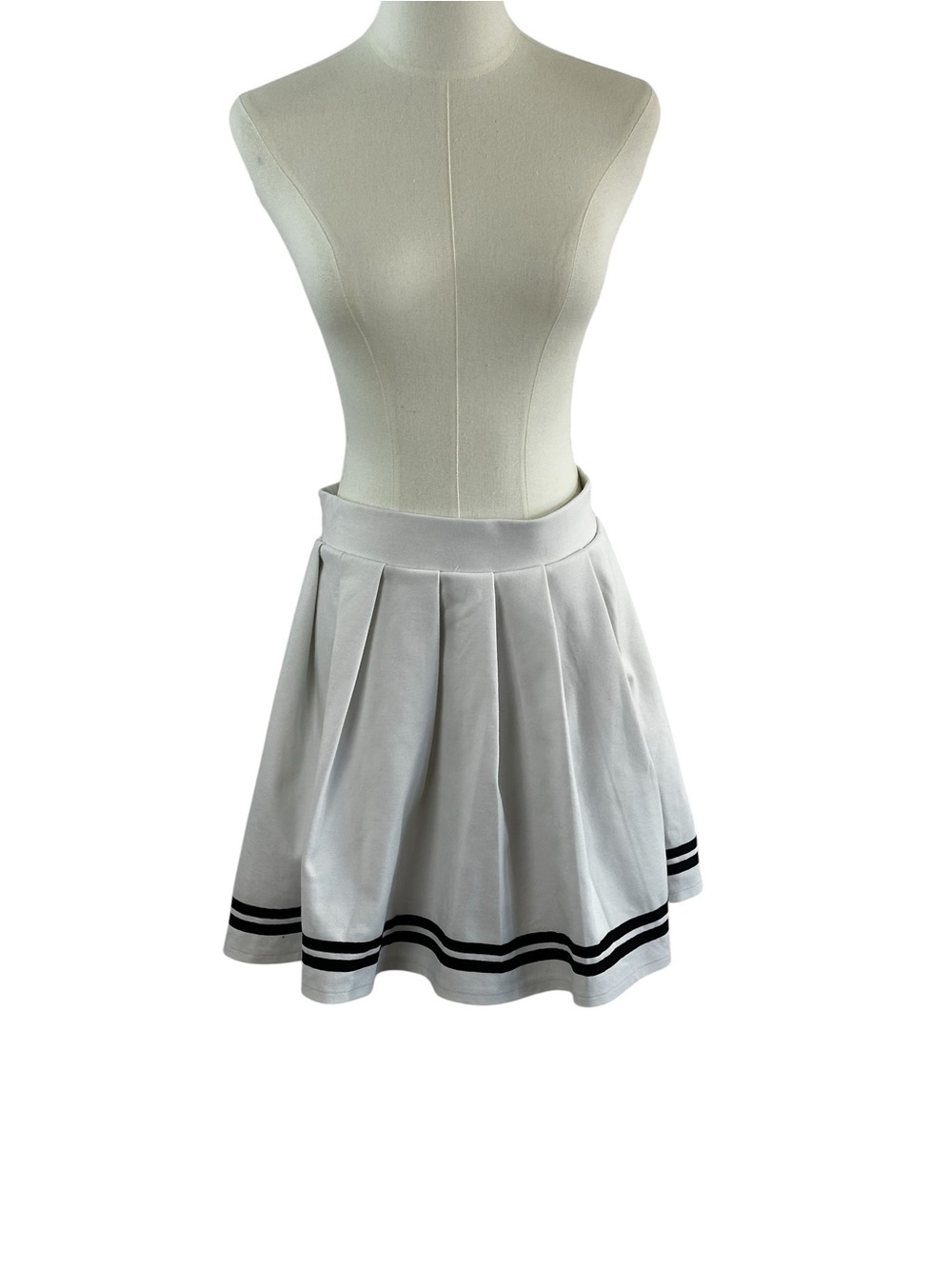 Wild Fable White Pleated Mini Skirt Black Trim Tennis Cheer Aesthetic